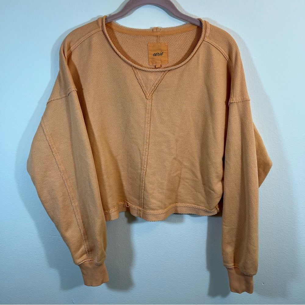 ✨ Aerie Orange‎ Terry Crewneck Sweatshirt XS